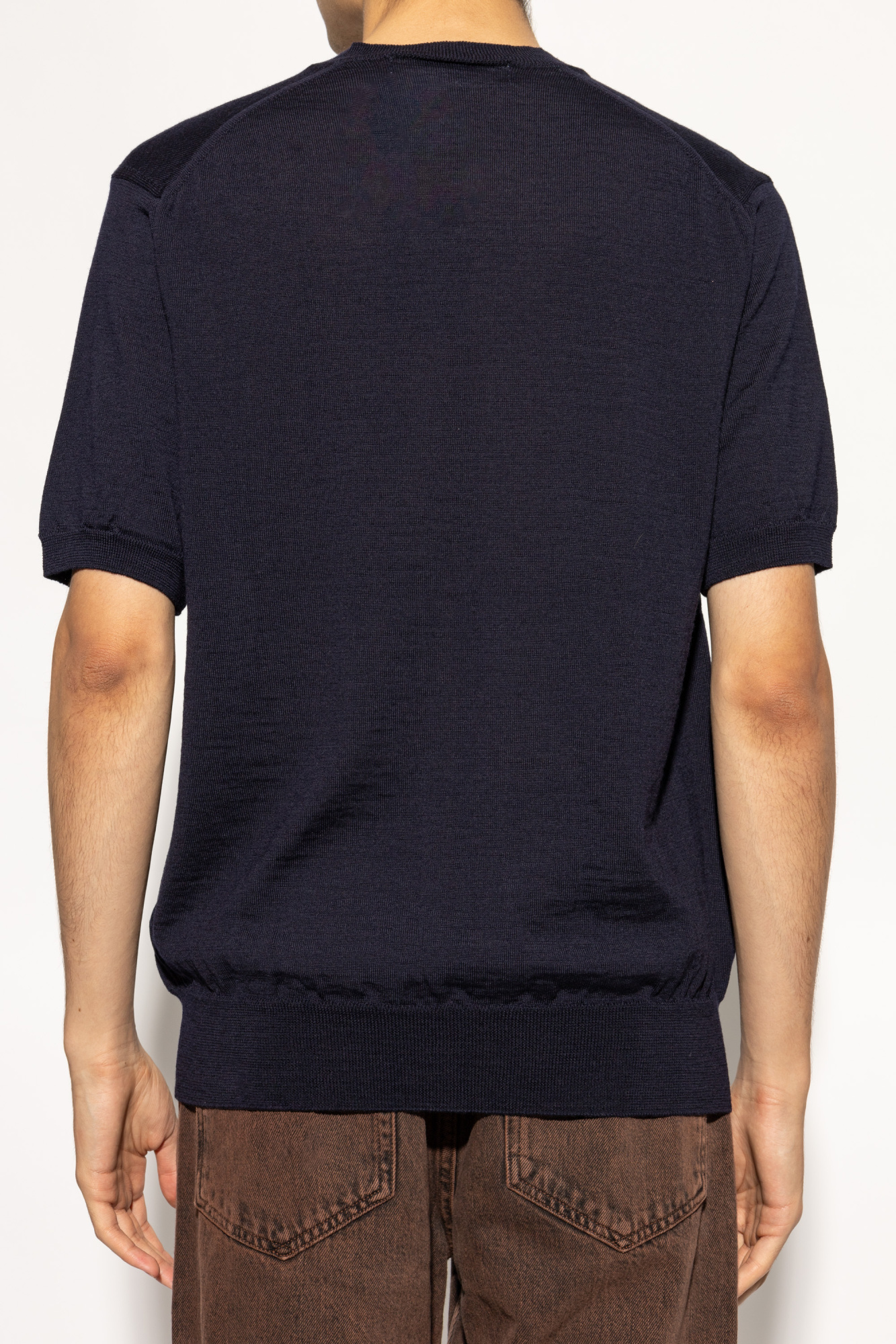 Navy blue Wool V-neck T-shirt Comme des Garçons Play - Vitkac AS
